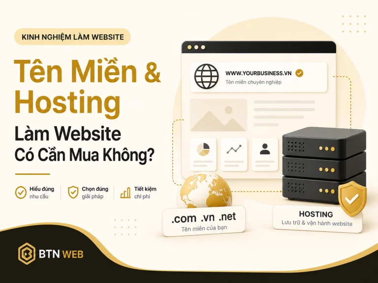 Làm website có cần mua tên miền và hosting không