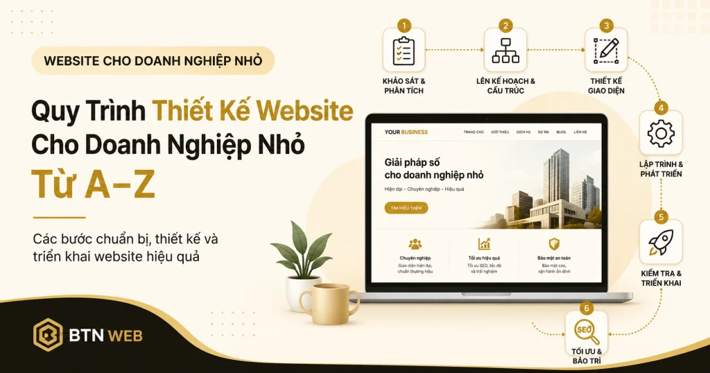 Quy trình thiết kế website cho doanh nghiệp nhỏ từ A–Z